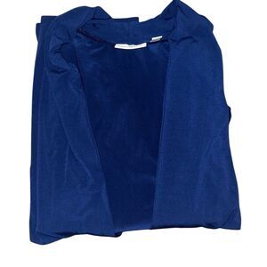 Susan Graver 3X Liquid Knit Cardigan & Tank Top Set Blue 3/4 Chiffon Sleeves NWT